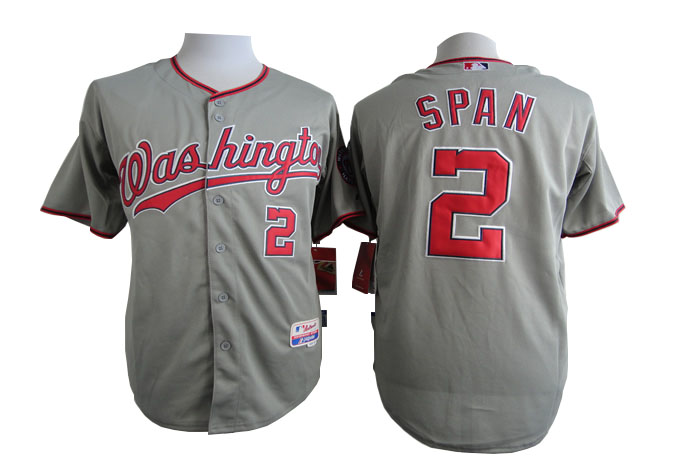 Men Washington Nationals #2 Span Grey MLB Jerseys